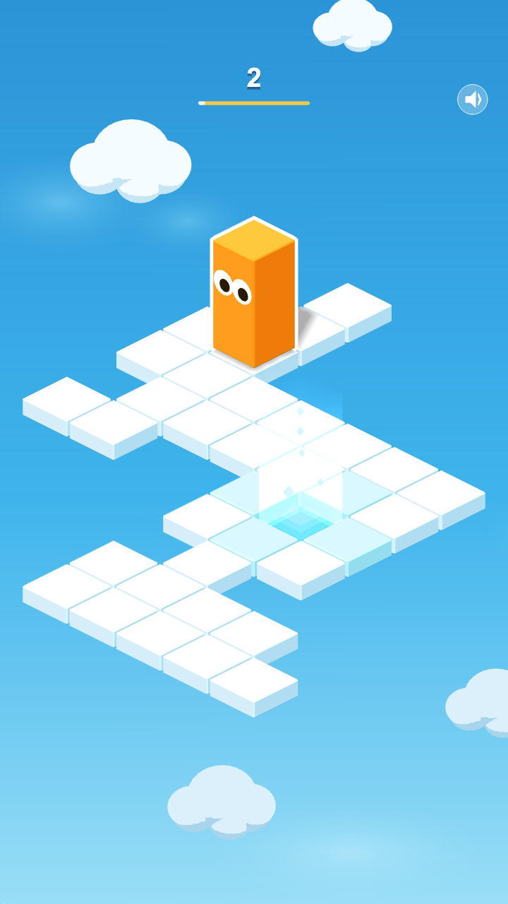 Block Maze &mdash; rolling a block across a floating board